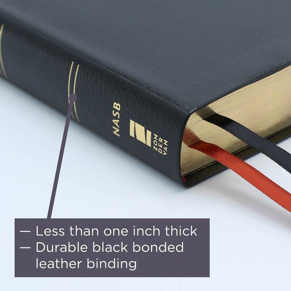 NASB Thinline Giant Print Bible - Black Bonded Leather *