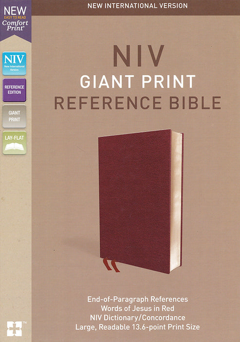 NIV Giant Print Reference Bible Burgundy Bonded Leather