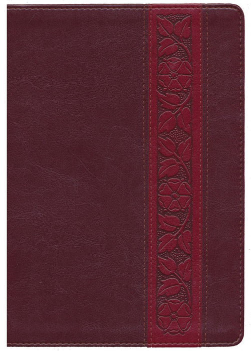 ESV Study Bible Large Print - Mahogany TruTone Trellis Design Indexed