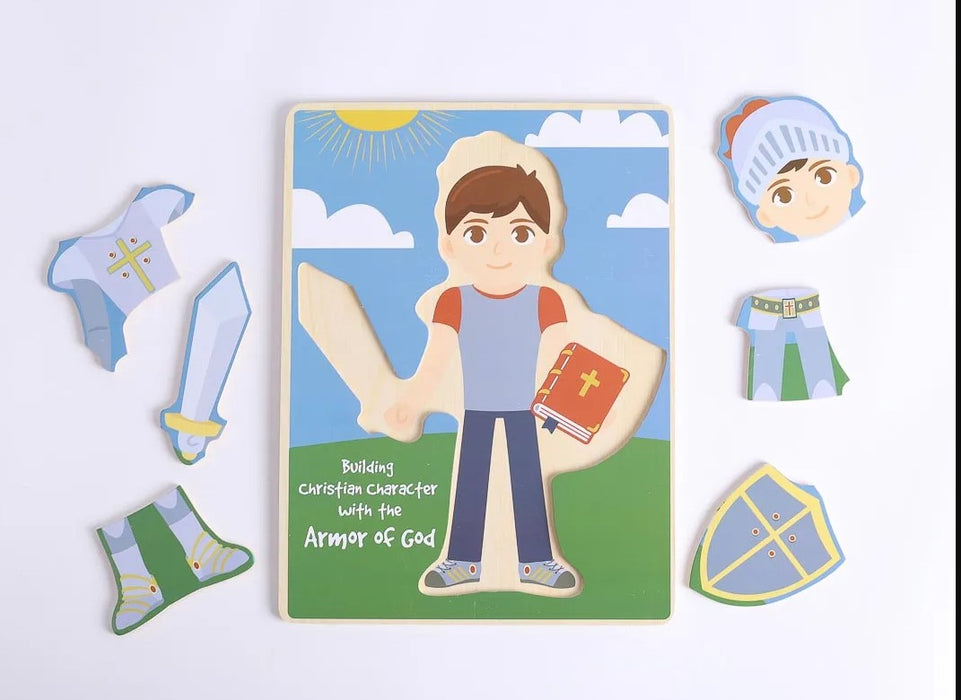 Armor of God Build-a-Kid Wooden Puzzle: Boy