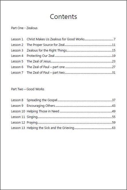 Zealous for Good Works  - Single Use PDF
