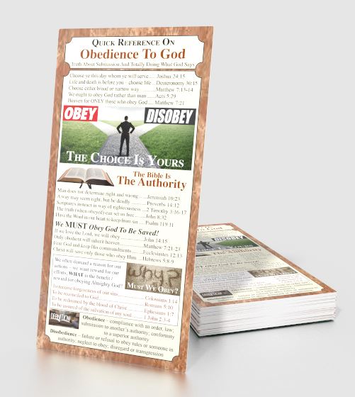 Quick Reference Bookmark on Obedience to God