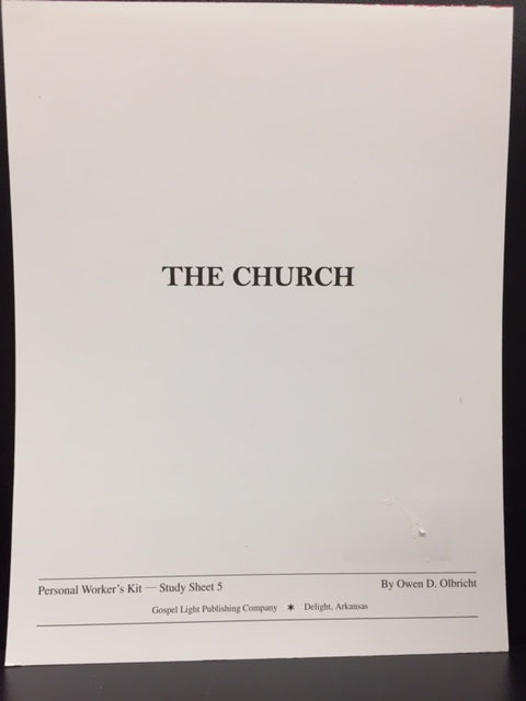 The Church: Personal Worker's Tablet - Study Sheet 5