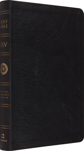 ESV Large Print Thinline Reference Bible Black Genuine