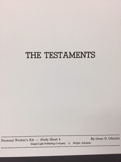 Testaments: Personal Worker's Tablet - Study Sheet 4
