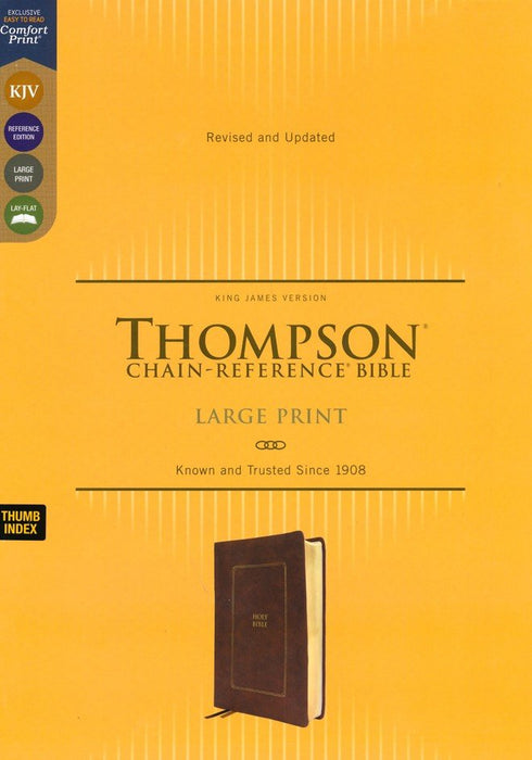 KJV Thompson Chain Reference Bible Large Print Brown Leathersoft Indexed