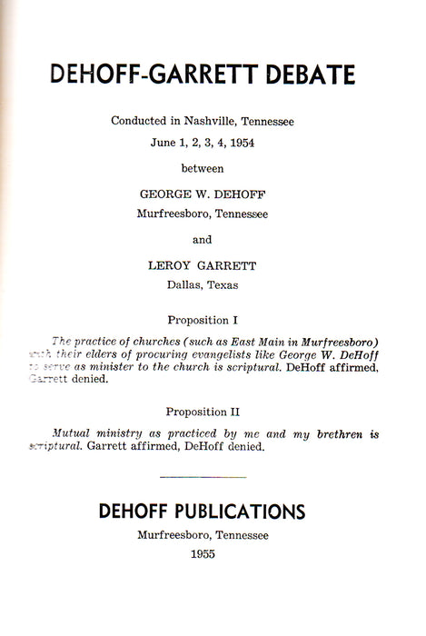 DeHoff-Garrett Propositions