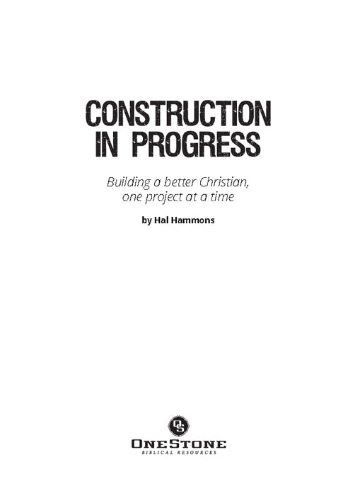 Construction In Progress - Downloadable Congregational Use PDF