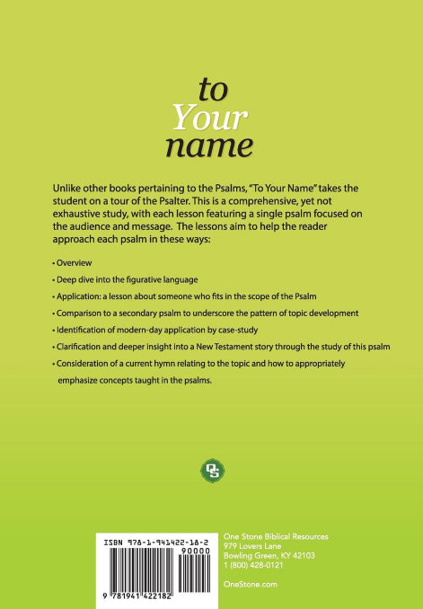 To Your Name: A Study of the Psalms, Volume 2 - Downloadable Single User PDF