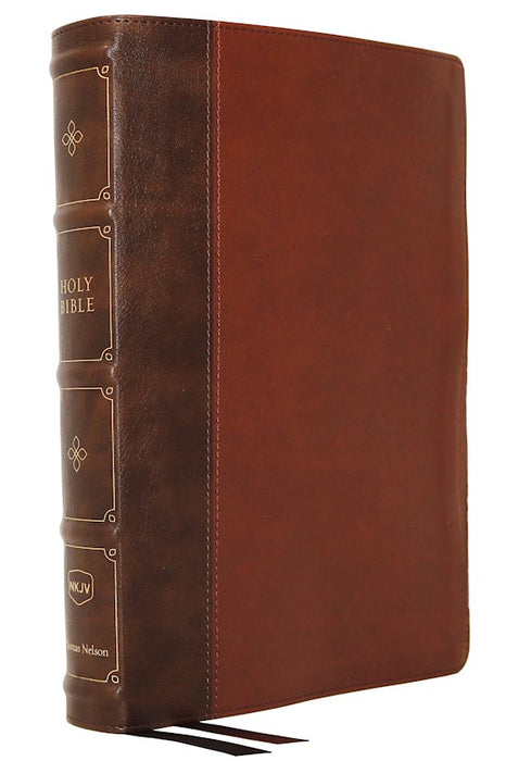 NKJV Large Print Verse by-Verse Reference Bible Brown Leathersoft