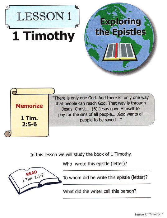 Exploring the Epistles Part 2 (Primary 3:4) Student