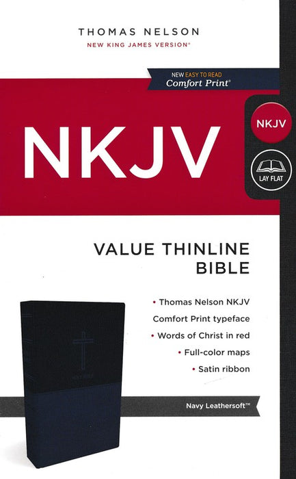 NKJV Value Thinline Bible Navy Leathersoft *