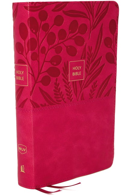 NKJV Personal Size Large Print Reference Bible, Pink Leathersoft, Indexed