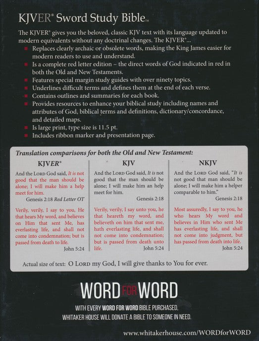 KJV Easy Reader Sword Study Bible Personal Size Large Print Black Ultrasoft, Indexed