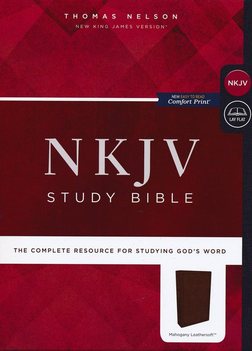 NKJV Study Bible Mahogany Leathersoft