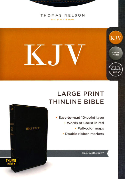 KJV Large Print Thinline Bible Comfort Print Black Leathersoft Indexed