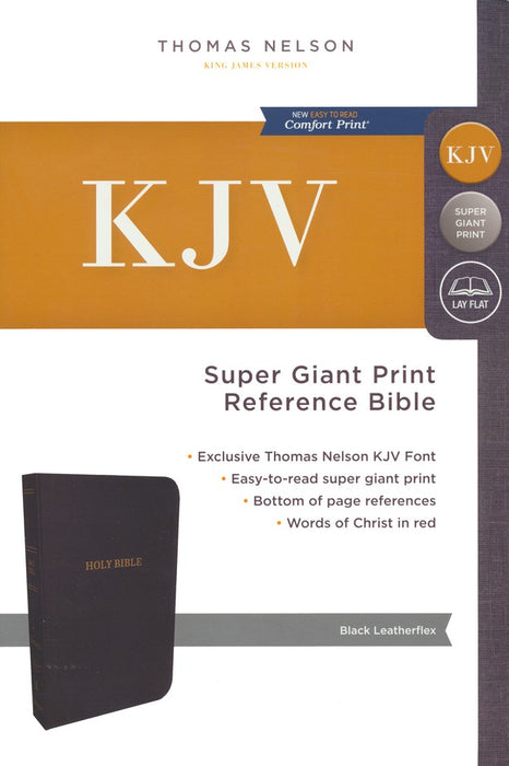 KJV Super Giant Print Reference Bible Black Leatherflex, Indexed
