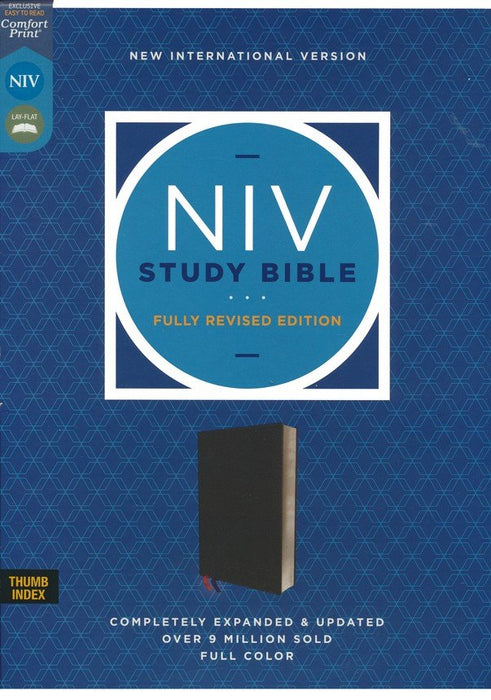 NIV Study Bible - Black Bonded Leather, Indexed