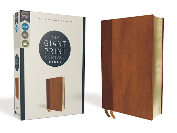 NIV Giant Print Compact Bible Brown Leathersoft