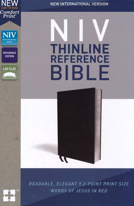 NIV Thinline Reference Bible Black Bonded Leather