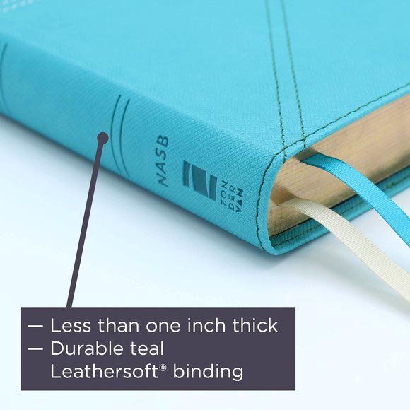 NASB Thinline Large Print Bible Teal Leathersoft