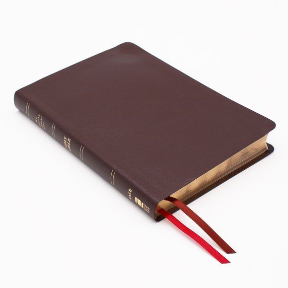 NASB Thinline Large Print Bible - Burgundy Bonded Leather Indexed *