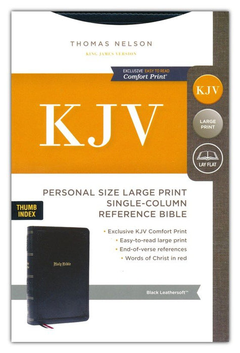 KJV Personal Size Large Print Single-Column Reference Bible, Black Leathersoft, Indexed