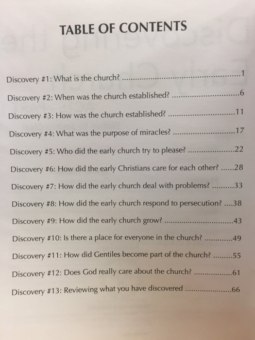 Discovering the Early Church:  Acts Part 1 (Teen/Adult 1:1)