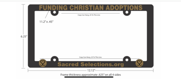 Sacred Selections License Plate Cover - Black
