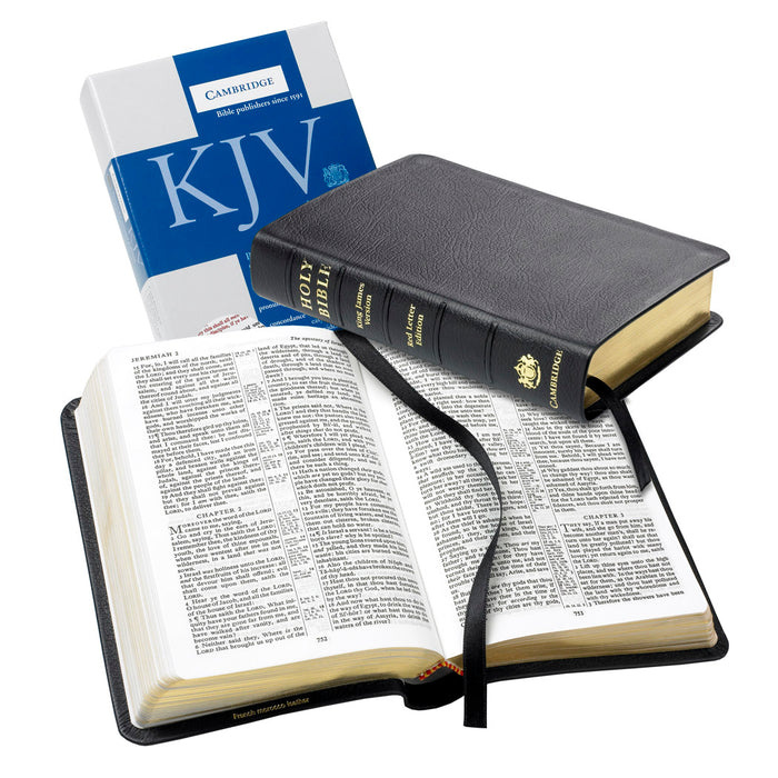 KJV Personal Size Concord Ref Bible, Black Genuine French Morocco Lea -top