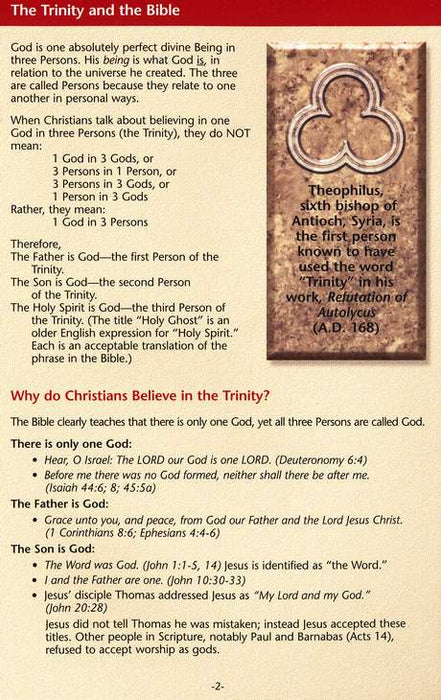 The Trinity Pamphlet:  What Is the Trinity and What Do Christians Believe?