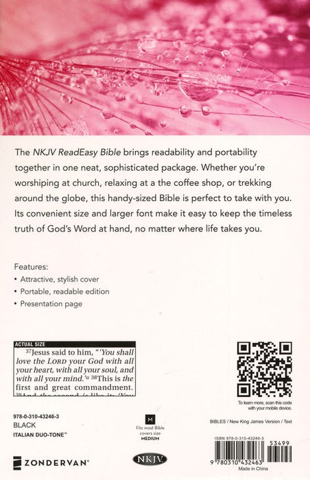 NKJV ReadEasy Bible Black Duo-Tone