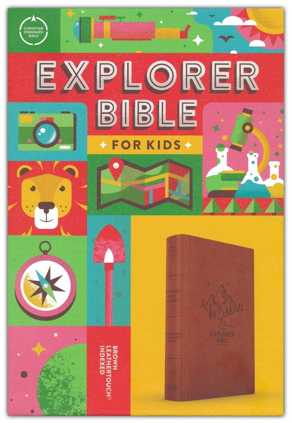 CSB Explorer Bible for Kids Mountains Brown LeatherTouch Indexed