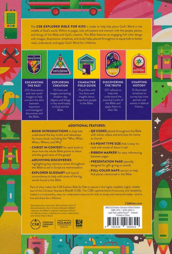 CSB Explorer Bible for Kids Mountain Light Teal Indexed