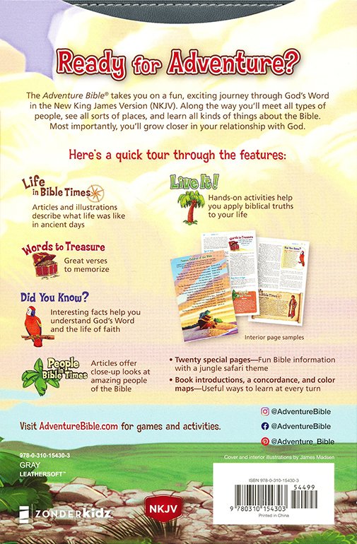 NKJV Adventure Bible Gray Leathersoft