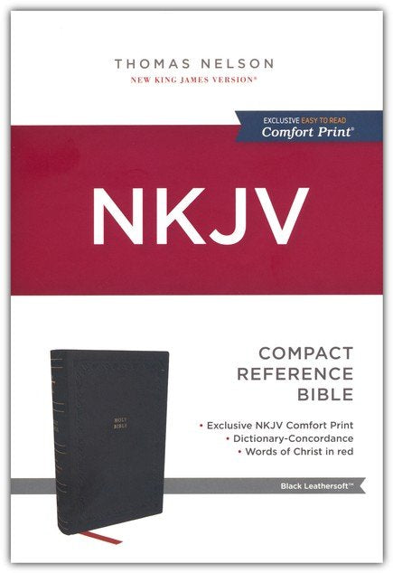 NKJV Compact Reference Bible Black Leathersoft