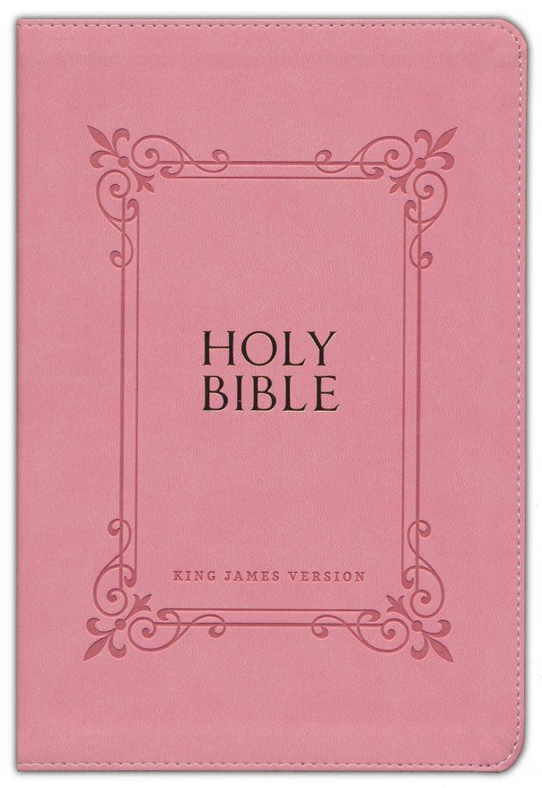 KJV Large Print Center Column Reference Bible Pink Leathersoft Indexed