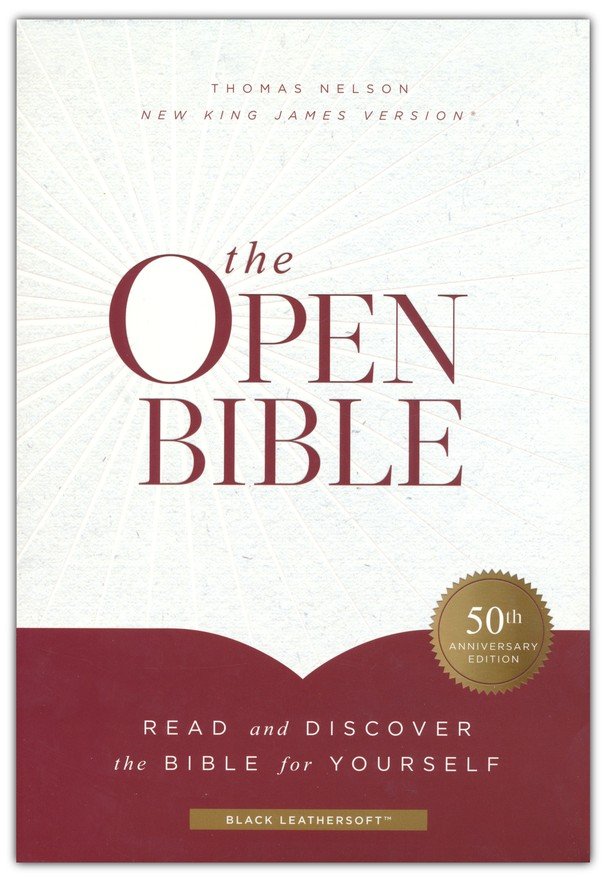 NKJV Open Bible - Black Leathersoft