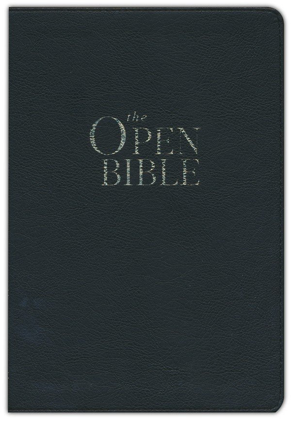 NKJV Open Bible - Black Leathersoft