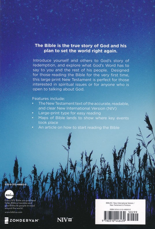 NIV Outreach New Testament Large Print, paperback