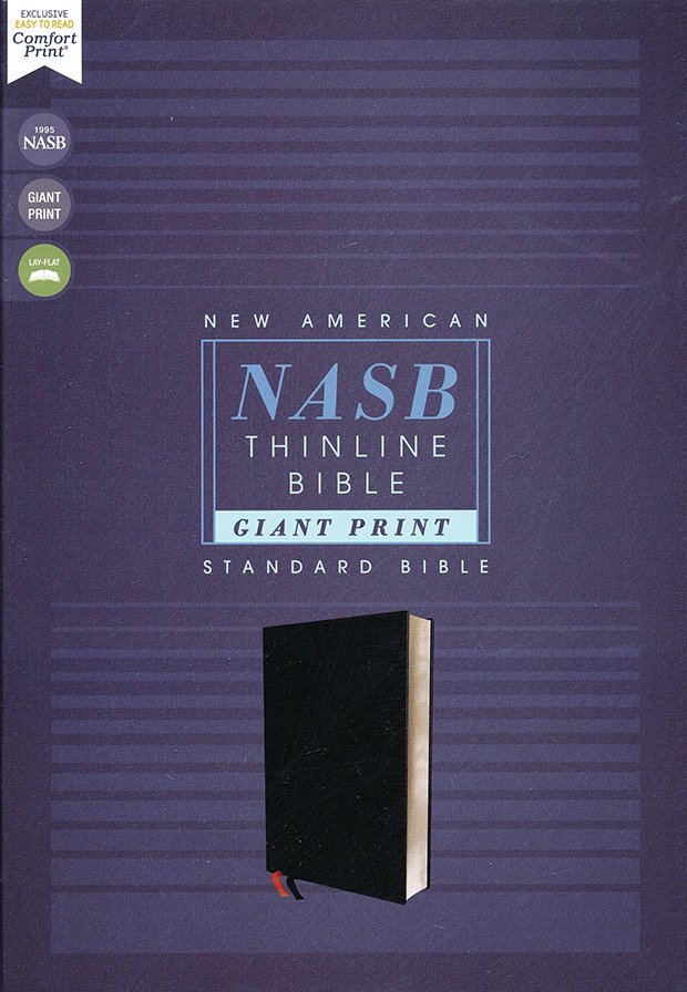 NASB Thinline Giant Print Bible - Black Bonded Leather