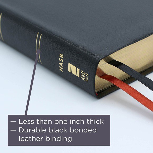 NASB Thinline Giant Print Bible - Black Bonded Leather