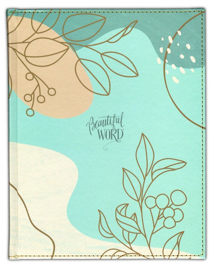 NIV Beautiful Word Coloring Bible Large Print Teal Floral Leathersoft