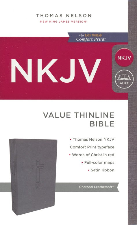 NKJV Thinline Value Bible Charcoal Leathersoft