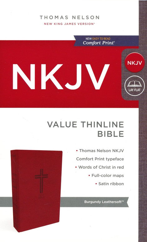 NKJV Value Thinline Bible Burgundy Leathersoft