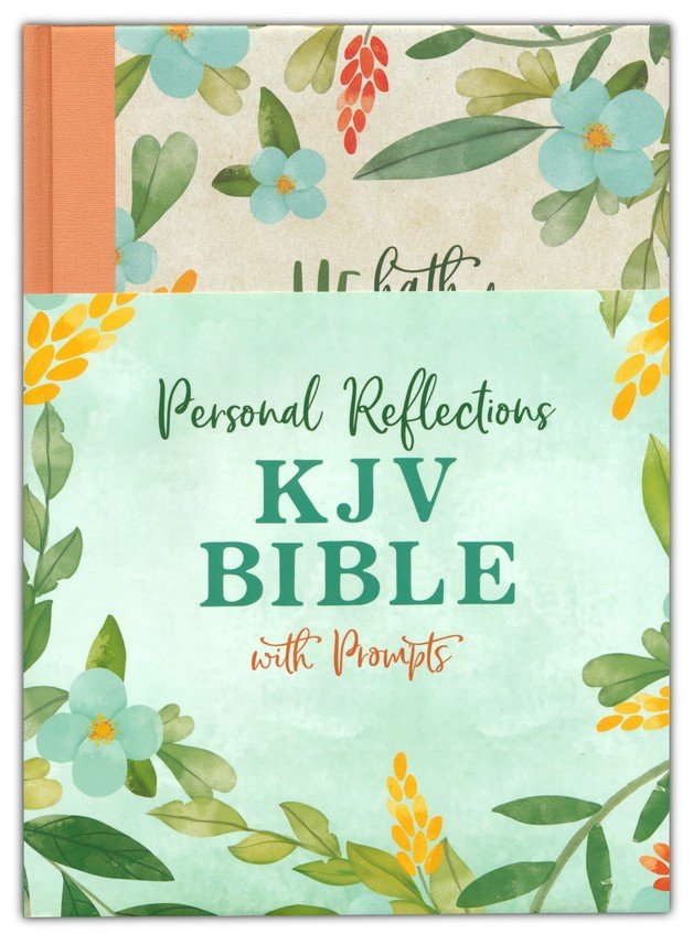 KJV Personal Reflections Bible with Prompts, Peach Floral Hardback