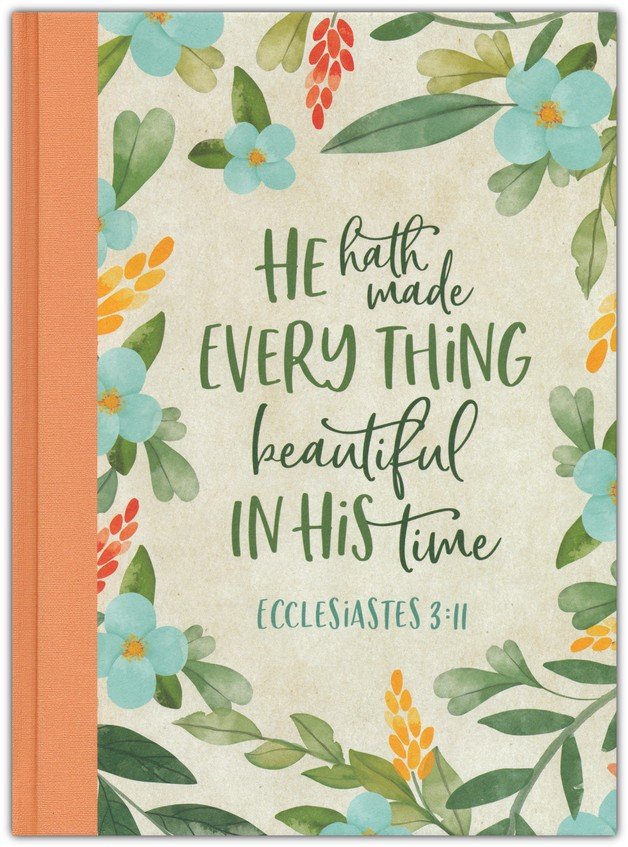 KJV Personal Reflections Bible with Prompts, Peach Floral Hardback