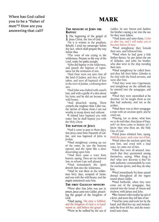 KJV Personal Reflections Bible with Prompts, Peach Floral Hardback