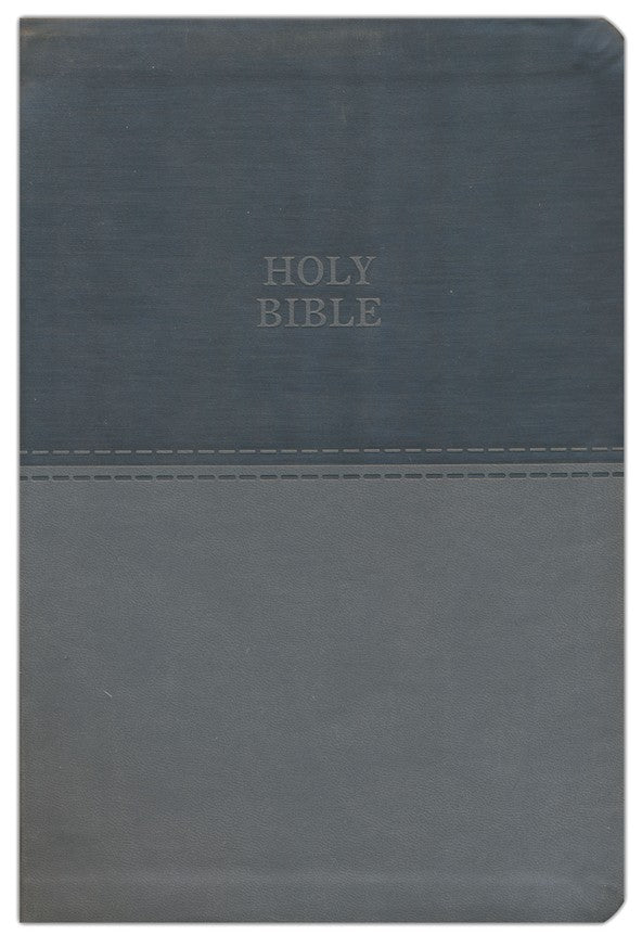 KJV Large Print Thinline Value Bible Black/Gray Leathersoft