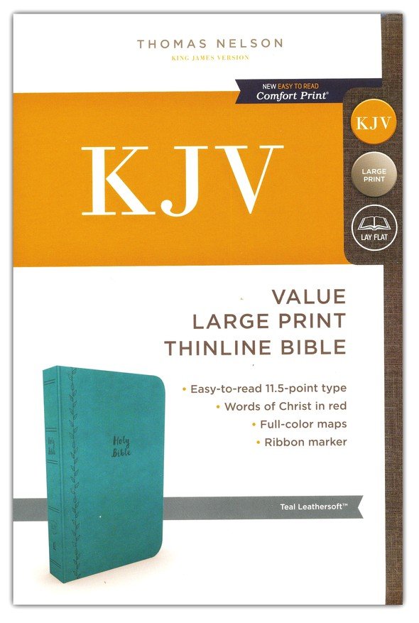 KJV Large Print Thinline Value Bible Teal Leathersoft